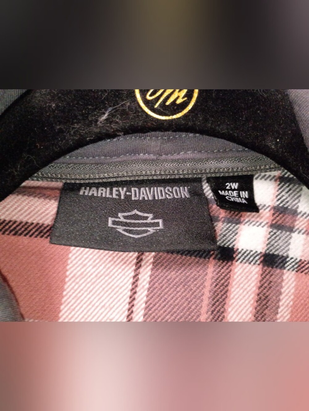 Harley-Davidson Rose Pink Plaid Hooded Utility Jacket - Picture 11 of 13